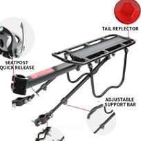 Bicycle Rear Rack Carrier Aluminum Alloy Quick Disassembly Design with Reflective Plate Universal Mountain Bike Rear Shelf Parts