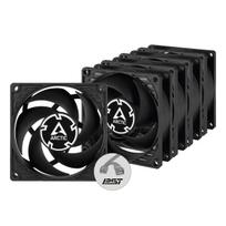 ARCTIC P8 PWM PST (5 Pack) - PC Fan, 80mm Case Fan with PWM Sharing Technology (PST), Pressure Optimized, Silent Motor, Computer Fan Speed: