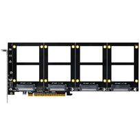 GLOTRENDS PU41 4-way U.2 PCIe adapter, PCIe 4.0 x16 interface, does not support PCIe splitting function, supports U.2 SSD software RAID.