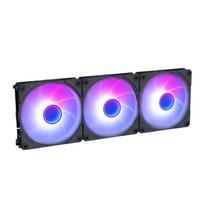 Owltech PC Case Fans, 3-Pack, Connectable, ARGB LED, Addressable RGB, Daisy-Chain, PWM, Silent Cooling, Black OWL-FS1225ARGB-BK3P