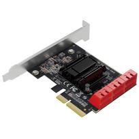 AREA SATA3 x 6 Port Expansion PCI Express x 4 Board, Expansion Board with Large Heatsink, Boot Drive Compatible, Low Profile Design, SD-PE4SA-6L