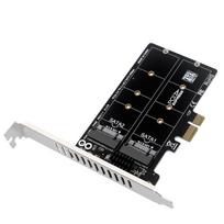 JMB582 chip-equipped M.2 SATA SSD x2 to PCI-E x1 cableless conversion adapter PH58. Dual SSD expansion, bootable, PCIe x1x4x8x16 slot compatible.