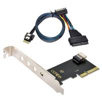 NFHK U.2 SFF-8639 NVMe PCIe SSD Cable and PCI-E 3.0 4.0~SFF-8654 SAS Card Adapter