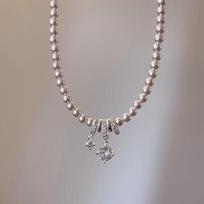 French Manta Rose Zirconia Pearl Pendant Necklace - Luxurious, Exquisite, Versatile Clavicle Chain