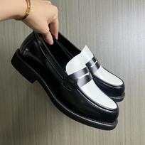 Spring new casual lazy one-pedal design loafers British style retro classic shoes Derby shoes 38 (one size larger than standard sneakers)