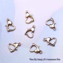 DIY Large Heart Alloy Jewelry Patterned Lobster Clasp 102