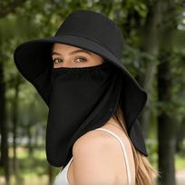 Adjustable Shawl Mask Hat Solid Color Neck Protection Cap Fashion Sunshade Sun Hat  Cycling juoda