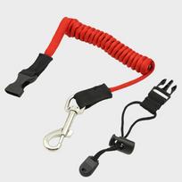 Elastic Adjustable Kayak Paddle Leash - Safety Hook Coiled Lanyard Cord for Fishing Rod Pole Rowing Kayak Accessories raudona