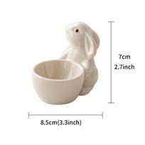 New Ceramic Ceramic Egg Cup Creative Egg Organizer Rabbit Egg Cup Egg Stand Easter Celebration