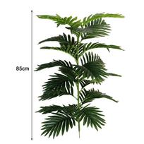 Green Plastic Artificial Ficus Tree Large Size 23 Leaves Large Artificial Ficus Monstera Tree Branch Palm Leafs Fake Plants