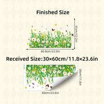 Fresh Small Daisy Flowers Static Cling Window Sticker Home Bedroom Decor (as the picture,30x60CM)
