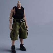 112 Scale MaleFemale Unisex Articulated Action Figure Outfit: Straight Belted Long Pants, Casual Pants, Belt (Body, Head, Shoes, etc. not included)