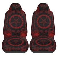 The Sabbatic Goat Baphomet Car Seat Covers Set for Womens 2pcs Auto Front Seat Protector Universal Car Interior Accessories Full