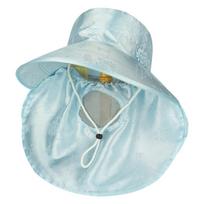 Fashion UPF50+ Sun Hat for Women Breathable Anti-UV Sunscreen Cap Summer Neck Protection Fisherman Hat for Outdoor Sports mėlyna