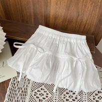 New Bow Flower Bud Skirt Sweet Children's Short Skirt Trendy Girl's Half Body Skirt  Kids 100cm balta