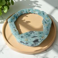 Trendy Lace Lace Headband Elastic Floral Pattern Floral Headscarf Elastic Headband Women's Use mėlyna