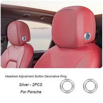 For Porsche Macan Cayenne Car Seat Headrest Adjustment Button Loops Circles Frame Decoration Ring Cover Interior Modification