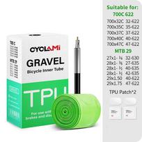 CYCLAMI Gravel Ultralight Road MTB 29 Bike TPU Inner Tube Tire French Valve FV 700c 32c 35c 37c 40c 47c With Tyre Repair Tools 1pcs Gravel FV45mm