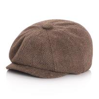 New Tweed Beret Cap Vintage Style Cute Children's Newsboy Cap Newsboy Hat Children's Wear šviesios kavos spalvos