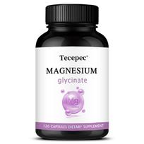 Magnesium Glycinate Dietary Supplement, Organic Rice Bran Extract, 120 Capsules Per Bottle 120 Capsules