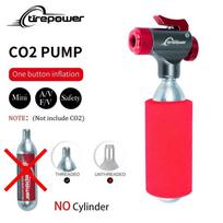 Tirepower Portable Bicycle Mini CO2 Pump Tire Inflator For Schrader Presta Adapter MTB Road Bike Aluminum Alloy Automatic Pump CO2-A10-Grey