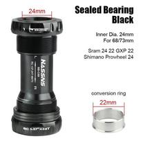 HASSNS Central Movement Bicycle Bottom Bracket Mtb Hollowtech Central Movement Mountain Bike Ceramics BB For Integrated Crankset Boxed Black