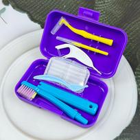 Travel Dental Care Kits Ortho Wax Orthodontic Oral Cleaning Kit Toothbrush Interdental Brush Floss Sticks Case Oral Hygiene Tool