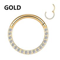 New Steel  Septum Piercing Nose Ring 8-10mm Opal Hinged Segment Clicker Ear Cartilage Earrings Helix Lip Piercing Body Jewelry 1.2x8mm