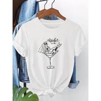 Plus Size, Bride to Be Graphic Print Plus Size Women's T-shirt, Short Sleeve Crew Neck Casual Top for Summer & Spring, Women's Clothing S