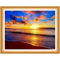 Diamond Painting Needlework Embroidery Sunset Picture Cross Stitch Round Rhinestone Home Decor 20X30CM
