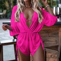 White lace-up high waist sexy three-piece bikini swimsuit swimsuit women S