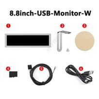8.8  RGB LCD USB Computer Case Sub-Screen with Sound Pickup, 1920x480 Resolution.