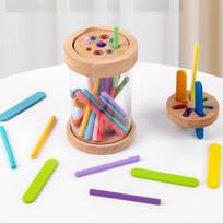 2 In 1 Color Sorting Game, Multicolored Sticks Toys,Color Classification Cup With Transparent Acrylic Cup Body And 2 Cup Lids