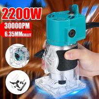 220V 1/4  30000RPM Elektrinis rankinis oblius Medžio laminatas Delninis frezeris Staliaus elektrinis įrankis Medžio apdirbimo drožimo mašina 1300W UI 110v