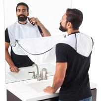Beard Apron Beard Bib Beard Trimming Apron Barber Cape Shaving Bib with Suction Cup White - Beard Trimming Catcher