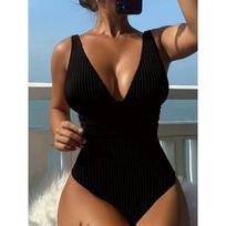 Women's One-Piece Swimsuit - Sexy V-Neck Bikini - Non-Transparent Quick-Dry Swimwear - Elegant Swim Suit for Beach, Pool, Vacation , Beach Swimwear S