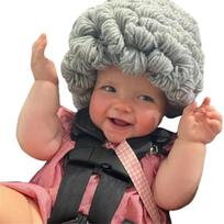Windproof Wig Hat for Baby Funny Curly Hair Beanie Headgear Novelty Knitting Cap