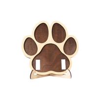 Cat Paw Shape Pet Keepsake Photo Album Detachable Handcrafted Pet Photo Frame Wooden Decorative Solid Wood Frame Pet Memorial 7.09-7.78in
