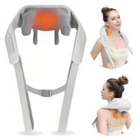 6D Cordless Electric Neck Massager Shiatsu Deep Tissue Kneading with Soothing Heat for Shoulder Leg Body Pain Relief US Plug