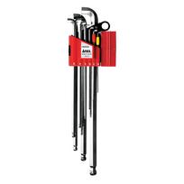 ANEX Slim Ball Point Wrench with Mag Catch Set HB-2009 Holder, 9-Piece (1.5/2/2.5/3/4/5/6/8/10mm)