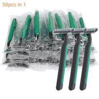 Flame Disposable Razors Bulk, Individually Wrapped Travel, Hotel, Airbnb & Homeless Shavers (50 Pack) žalia
