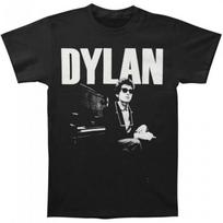 Bob Dylan Unisex Adult At Piano Cotton T-Shirt S juoda