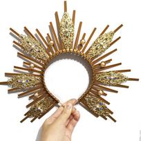 Lolita Halo Crown Baroque Tiara Crown Lolita Crown Headband Vintage Headband Gold Hair Crown Cosplay Headdress 1