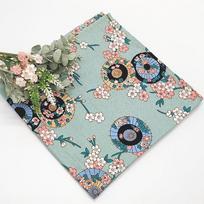 90/70cm Japanese Handkerchief Furoshiki Floral Print Bento Gift Wrapping Cloth Multifunctional Home Dust Cover Tablecloth Square