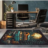 Camping van forest fire crystal velvet rug outdoor adventure theme living room carpet nature landscape design cozy home decor 50x 80cm