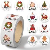 100-500pcs Round Merry Christmas Stickers Christmas Tags Stickers for kids Gift Baking Package Envelope Decor Stationery