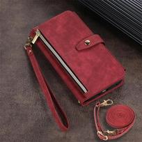 Phone Case for Samsung Galaxy S23 S24 FE S25 Ultra Edge S22 Plus A16 A06 A26 A36 A56 A15 A35 A55 Cover Zipper Wallet Crossbody Galaxy S23