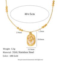 MamacitaSlay 316L Stainless Steel Tulip Flower Necklace 18K Gold Plated Waterproof Minimalist Jewelry For Women Everyday Wear 45cm auksas