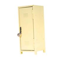 Small Desktop Locker Miniature Box with Lock and Key Multi Functional Desk Cabinet for Dolls Makeups Toys Jewelry Living Room geltona