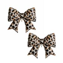 2pcs Romantic Leopard Print Balloon Thick Aluminum Foil Bowknot Balloon Inflatable Decoration Festival Party Balloon Graduation 10inch